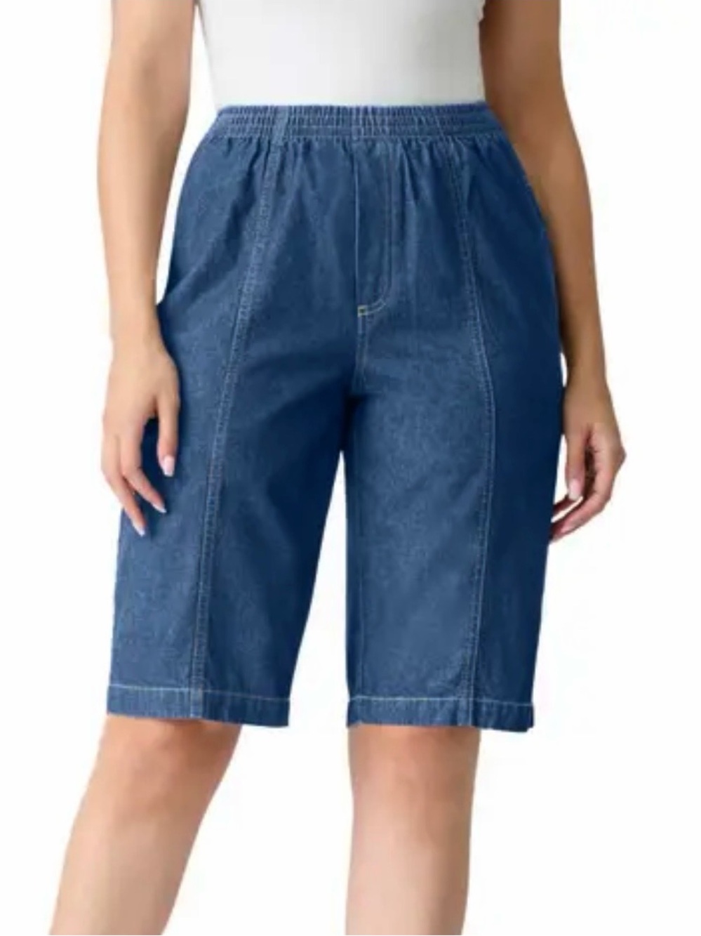 Roaman’s Blue Denim Stretch Bermuda Shorts Sz 18W